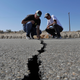 A crack left on a highway in the wake of last week’s major earthquakes near Ridgecrest, California.